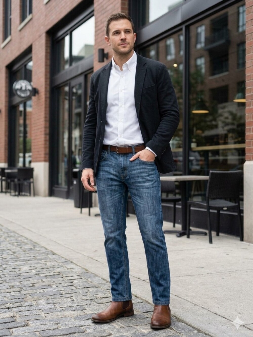 Paper Denim & Cloth Men's Medium Blue Slim Straight Jeans
